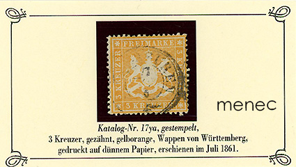 Saksa, Württemberg, käyttömerkit 1861, 3 Kr 
