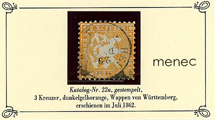 Saksa, Württemberg, käyttömerkit 1862, 3 Kr 