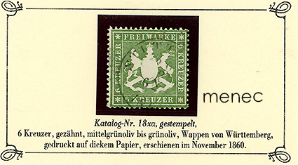 Saksa, Württemberg, käyttömerkit 1860, 6 Kr 