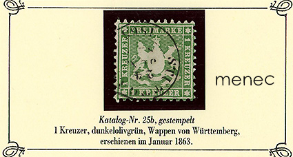 Saksa, Württemberg, käyttömerkit 1863, 1 Kr 