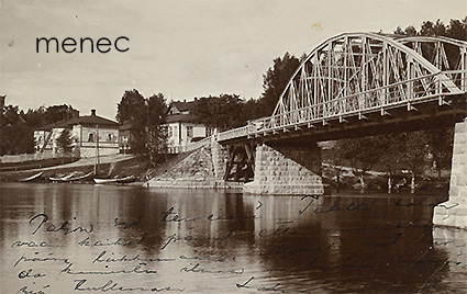 Heinola, silta, veneitä, taloja 