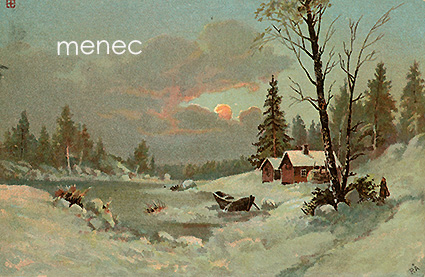 Åkerblom, Rudolf - Luminen maisema, taloja ja vene 