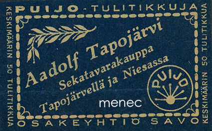Kauppiasetiketti, Aadolf Tapojärvi, Tapojävi ja Niesa, Kolari 