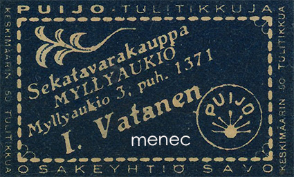 Kauppiasetiketti, I. Vatanen, Myllyaukio, Ylivieska 