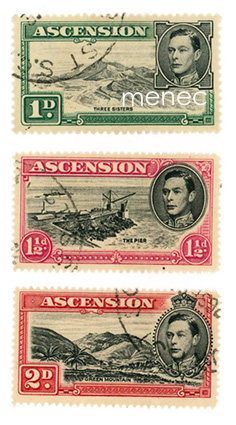 Iso-Britannia, Ascension, käyttösarjaa 1938, 3 kpl 