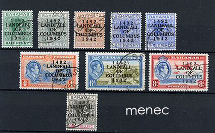 Iso-Britannia, Bahamas, 450 vuotta Kolumbuksen maihinnoususta 1949, ylipainamasarjaa 