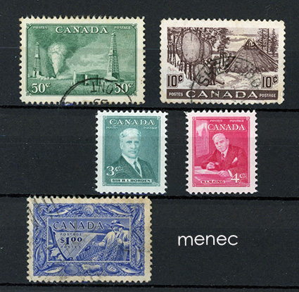 Kanada, merkkejä 1950-1951, 5 kpl 