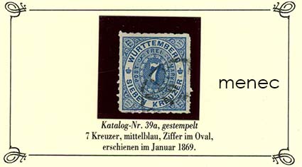 Saksa, Württemberg, käyttömerkki 1873, 7 Kr 