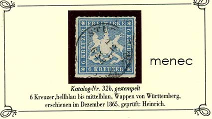 Saksa, Württemberg, käyttömerkki 1865, 6 Kr 