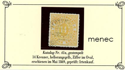 Saksa, Württemberg, käyttömerkki 1869, 14 Kr 