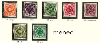 Saksa, Württemberg, virkamerkkejä 1921, 7 kpl 