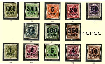 Saksa, Württemberg, inflaatiovirkamerkit 1923 