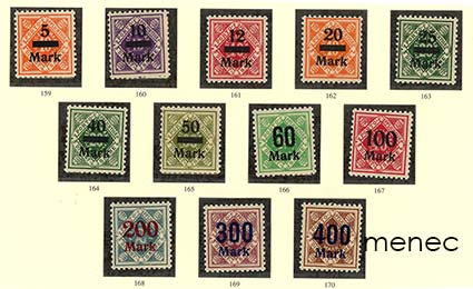 Saksa, Württemberg, virkamerkit 1922-1923 