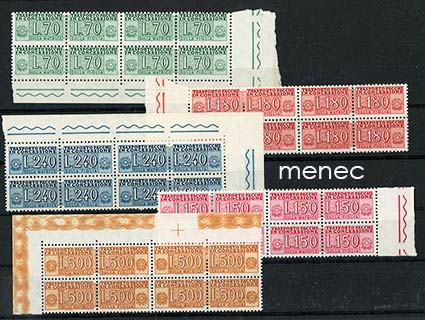 Italia, pakettimerkit 1966-1968, pääty-8 