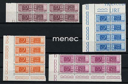 Italia, pakettimerkkejä 1946 ja 1966, pääty-8, neljä paria 
