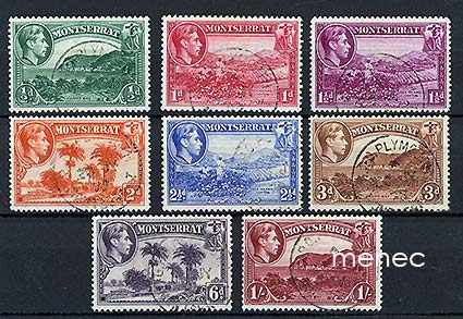 Iso-Britannia, Montserrat, käyttösarjaa 1938, maisemia, 8 kpl 