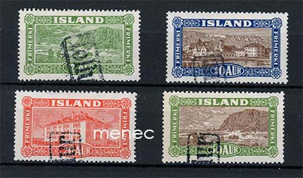 Islanti, maisemia ja rakennuksia 1925, 4 kpl 