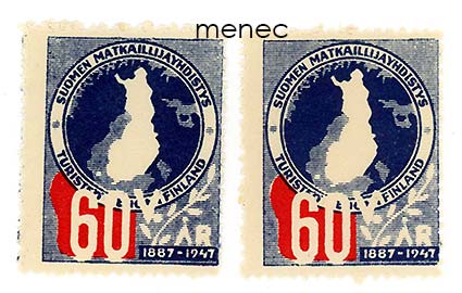 Suomen Matkailijayhdistys 60 vuotta, kirjeensulkija, 2 kpl 