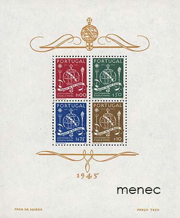 Portugali, merenkulkukoulu 100 vuotta 1945, pienoisarkki 