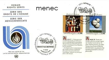 YK, Ihmisoikeuksien julistus (V), Gebeve UNPA -FDC 
