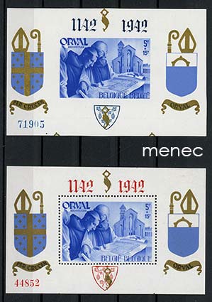Belgia, Orval-luostarin julkaisu V numeroituna yksityispainoksena 1942, 2 kpl 