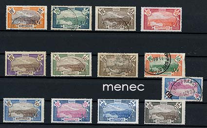 Ranska, Martinique, Fort de France -käyttömerkkejä 1908-1927, 13 kpl 