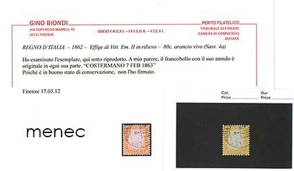 Italia, Viktor Emanuel II 1862, 80 C