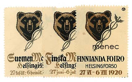 Suomen Messut 1920, kirjeensulkija kolmella kielellä 
