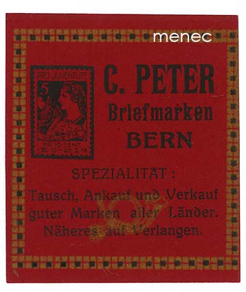 C. Peter Briefmarken, Bern, kirjeensulkija 
