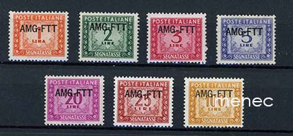 Italia, Trieste, virkamerkkejä 1949, 7 kpl 