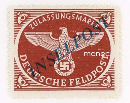 Saksa, kenttäpostipaketin merkki, Agramer Aufdruck Inselpost 1944 