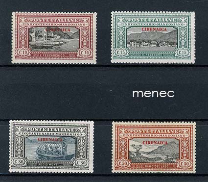 Italia, Libya, Kyrenaika, Alessandro Manzonin kuolemasta 50 vuotta 1924, ylipainamalla 