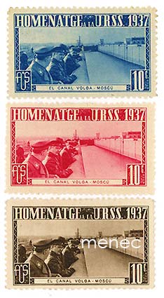 Espanjan sisällissota, Kunnianosoitus NL:lle 1937, Volgan kanava Moskovassa, 3 kirjeensulkijaa 