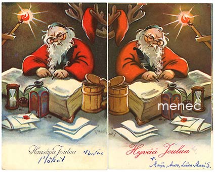 Wendelin, Martta - Joulupukki kirjoittaa, peilikuvaversiot 