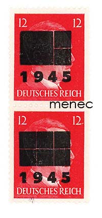 Saksa, paikallinen julkaisu 1945, Netzschkau-Reichenbach, 12 Pf, pari 