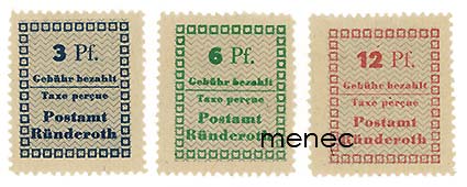 Saksa, paikallinen julkaisu 1945, Ründeroth, sarja värill. paperilla 