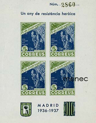 Espanja, sisällissota, Madridin sankarillinen vastarinta 1936-1937, kahdeksan numeroidun muistoarkin sarja 