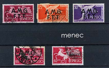 Italia, Trieste, pikamerkkejä 1947, 1950 