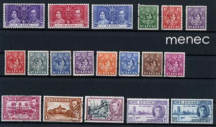 Iso-Britannia, Saint Lucia, kruunajaiset 1937, voitto 1946, käyttösarjaa 1938 