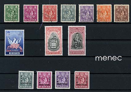 Iso-Britannia, Saint Lucia, käyttösarjaa 1949, jälleenrakennus 1951, uusi perustuslaki 1951, L-Intia yliopisto 1951 