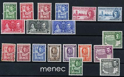 Iso-Britannia, Somalimaa, merkkejä 1937-1951, 19 kpl 