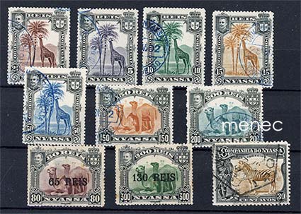 Portugali, Nyassa Company, käyttösarjaa 1901 ja 1923, arvoylipainamia 1903 