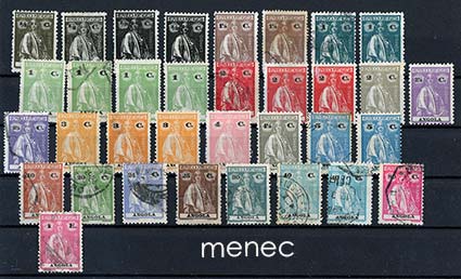 Portugali, Angola, Ceres-sarjoja 1914-, koko-, hammaste- ja värivariantteja 