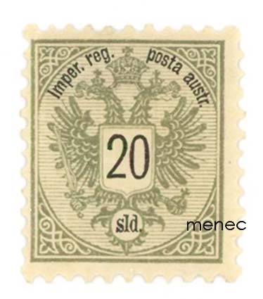 Itävalta, Levant, kaksoiskotka 1883, 20 So 