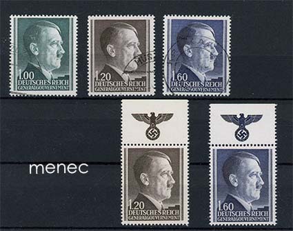 Saksa, Generalgouvernement, Hitler-sarjan 1942 tyyppi B-merkkejä 