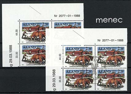Ahvenanmaa, Maanviljelyskoulutus 100 vuotta 1988, nro-nelilöt, postituore ja loisto 
