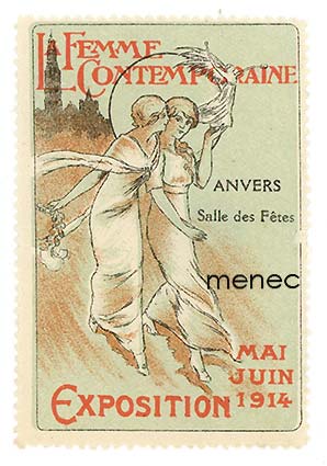 Belgia, mainosmerkki, nykypäivän nainen 1914 
