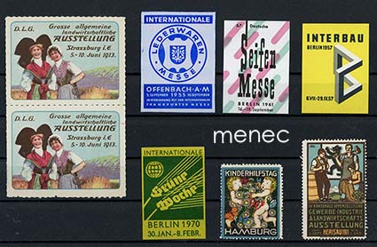 Saksa, näyttelymainosmerkkejä, 8 kpl 