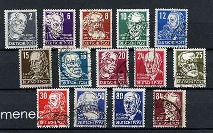 Saksa, NL:n miehitysvyöhyke, tunnettuja henkilöitä -käyttösarja 1948, 14 kpl 