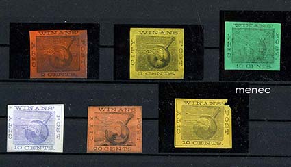 USA, Winans' City Post 1862, 6 kpl 